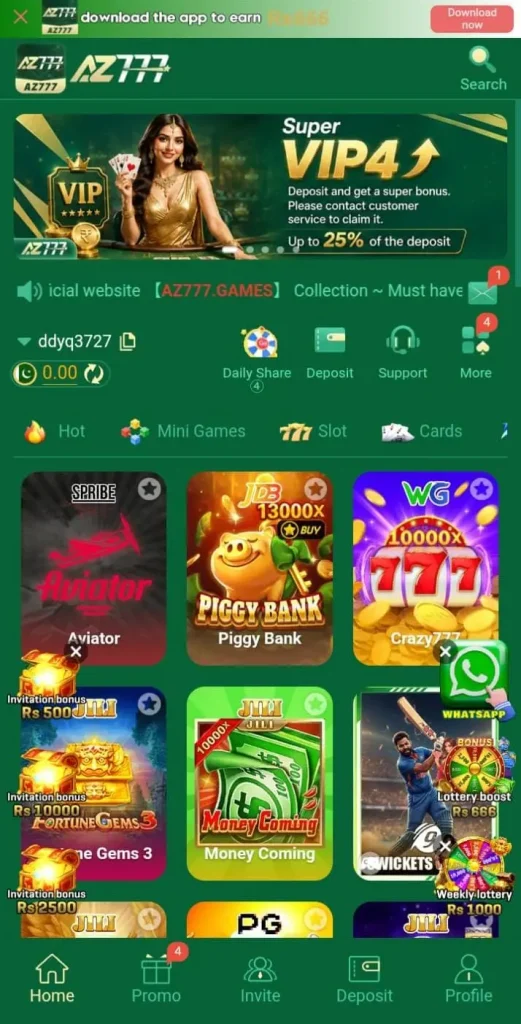 AZ777 Game lobby