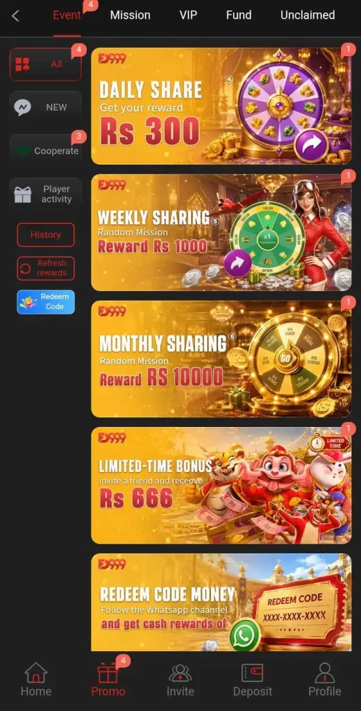 D999 Game promotions