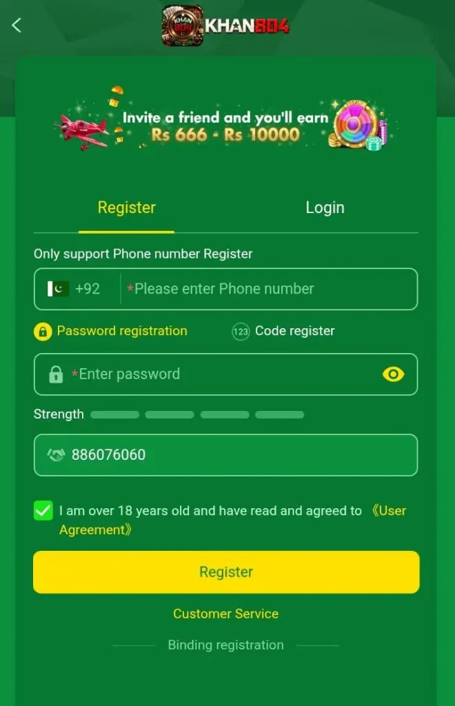 Khan804 game register